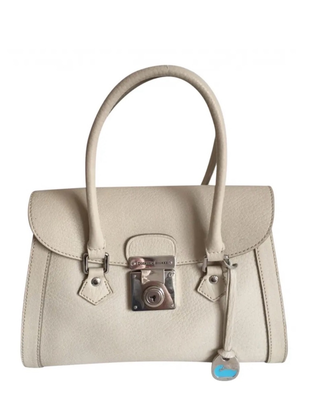 Vintage Leather Dooney & Bourke Ivory Bone Small Leather Satchel